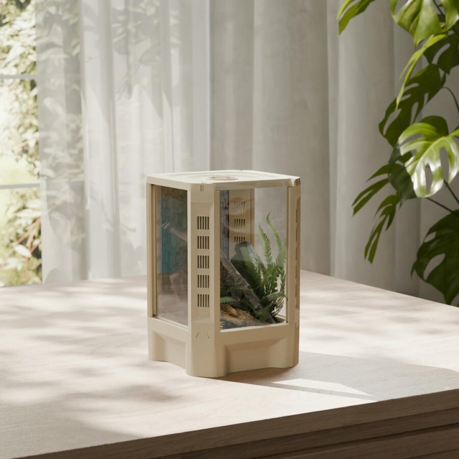 Terrarium 10x10x15cm - beżowe