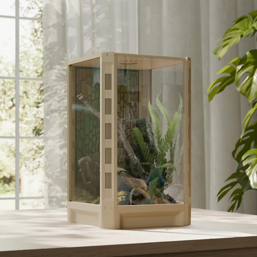 Terrarium 15x15x25cm - beżowe